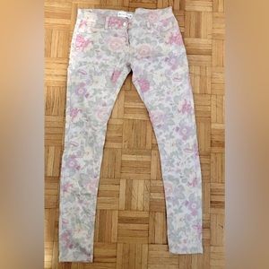 Women’s vintage floral stretchy skinny jeans